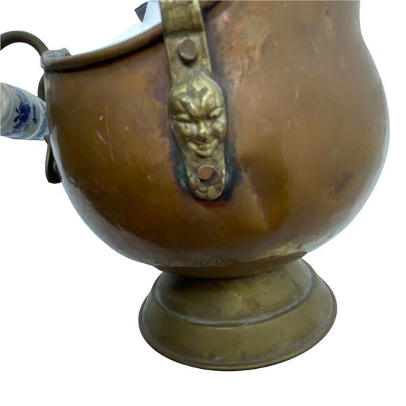 Copper Rustic Cauldron Coal Scuttle Vintage Metalware Hand Hammered Small Retro - Picture 4 of 16